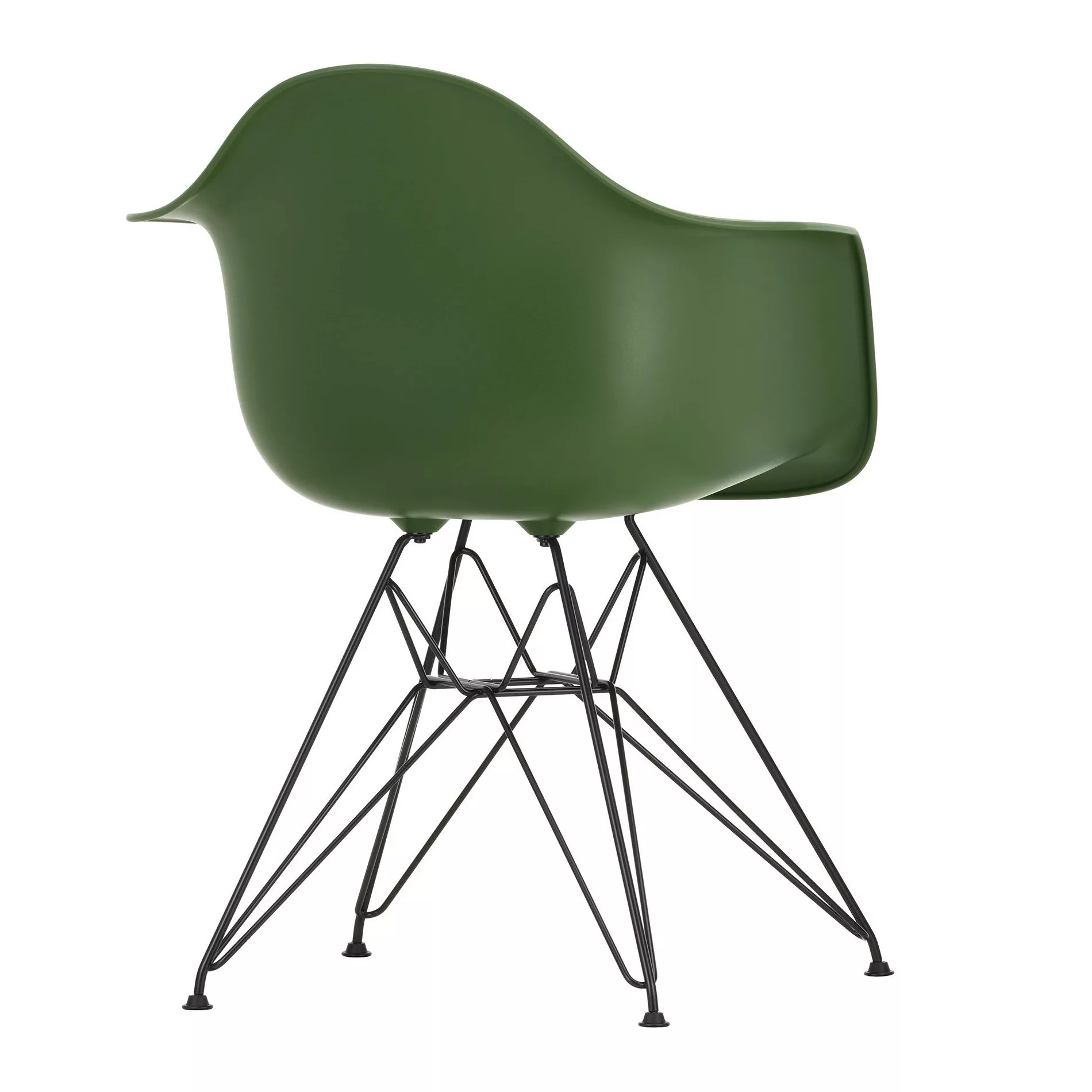 Vitra - Eames Plastic Armchair DAR Gestell schwarz - forest/Sitzfläche Poly günstig online kaufen