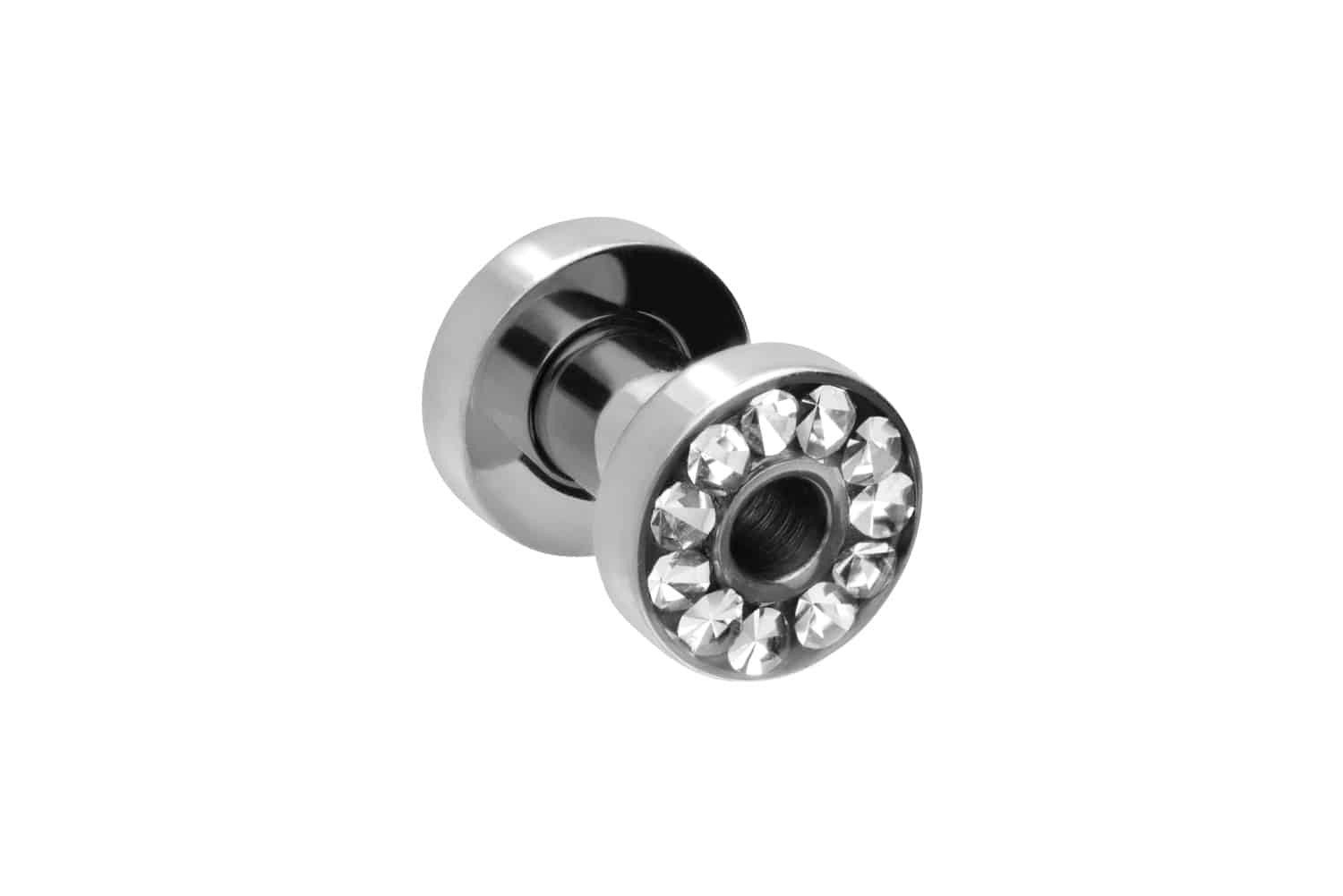 PIERCINGLINE Plug Chirurgenstahl Tunnel KRISTALLRAND EPOXY günstig online kaufen