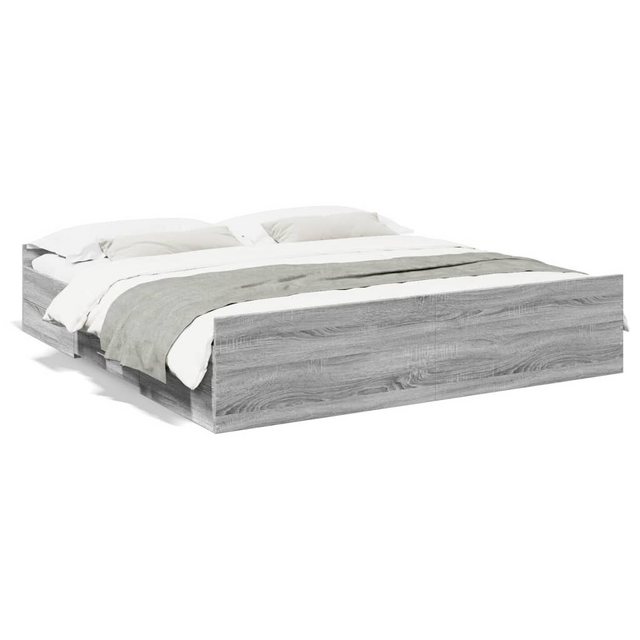 vidaXL Bett Bettgestell mit Schubladen Grau Sonoma 180x200cm Holzwerkstoff günstig online kaufen