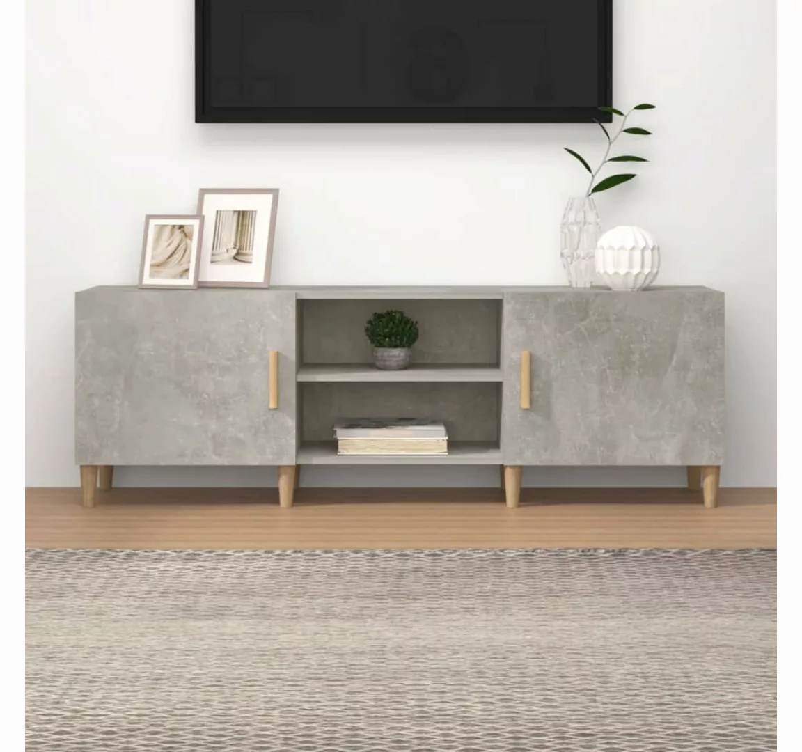 vidaXL TV-Schrank TV-Schrank Betongrau 150x30x50 cm Holzwerkstoff (1-St) günstig online kaufen