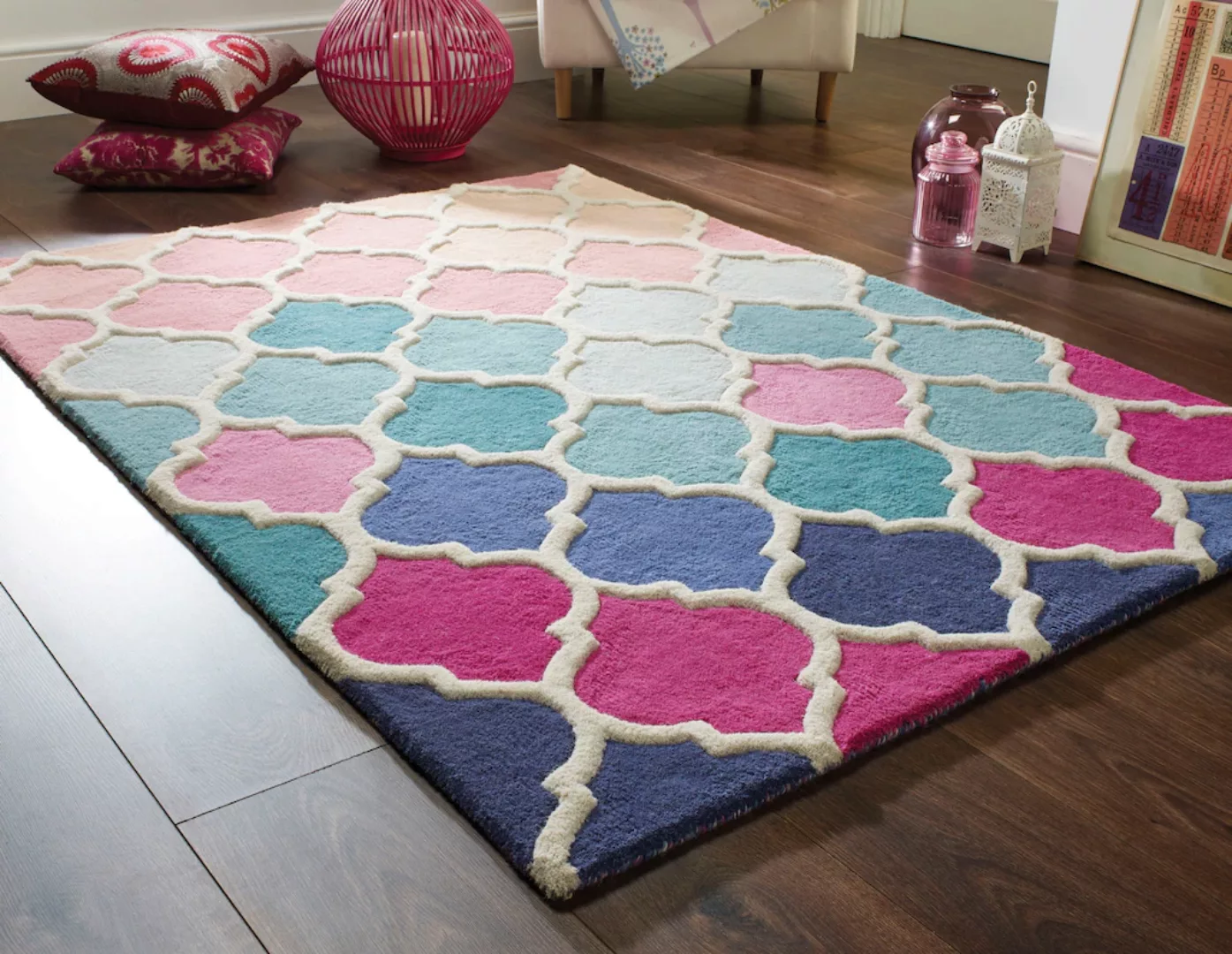 FLAIR RUGS Wollteppich »Rosella«, rechteckig, 100% Wolle, mehrfarbig, Ornam günstig online kaufen