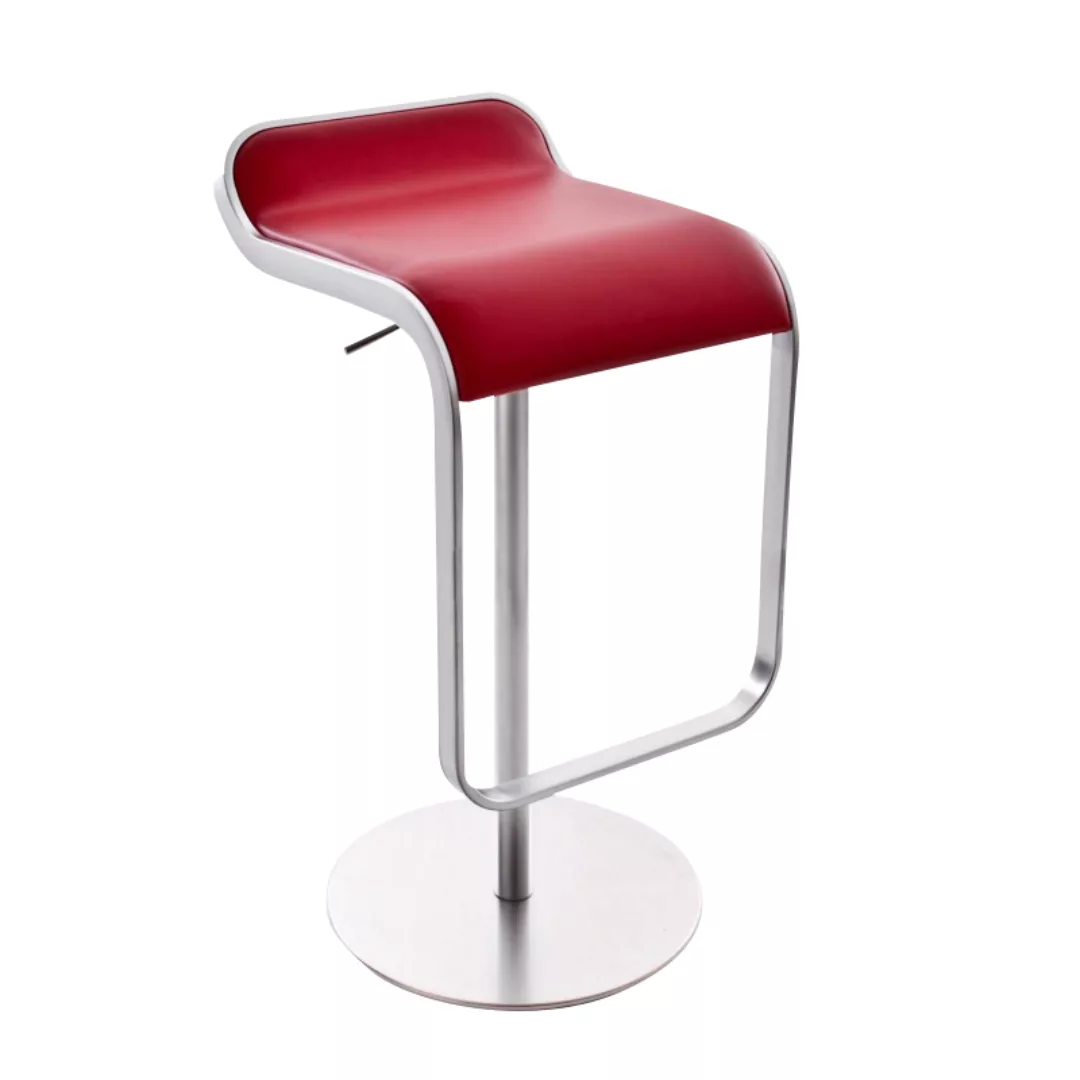 la palma - LEM S80 Barhocker Sitzfläche Leder 66-79cm - rot/Sitzfläche Lede günstig online kaufen