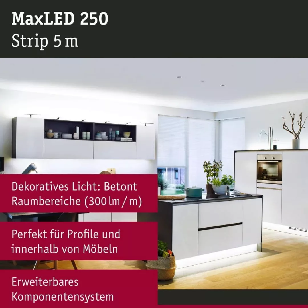 LED Strip MaxLED Erweiterung in Silber 19W 1500lm 6500K 5000mm günstig online kaufen
