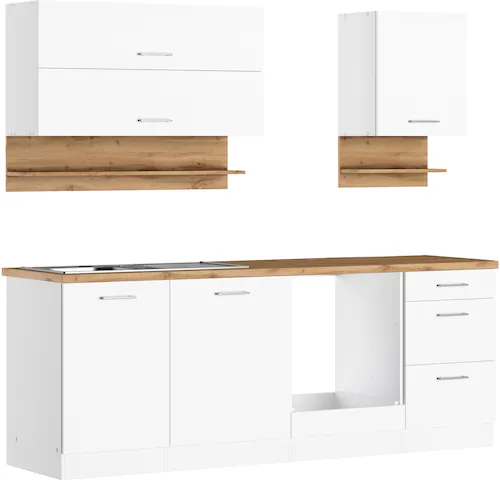 KOCHSTATION Küchenzeile »KS-Milan«, 220 cm breit, robuste Metallauszüge, vi günstig online kaufen