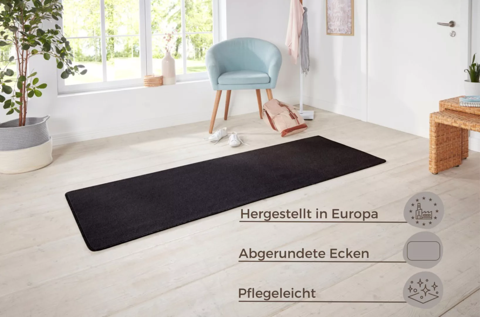 HANSE Home Teppich »Shashi«, rechteckig, 8,5 mm Höhe, Kurzflor, Unifarben, günstig online kaufen