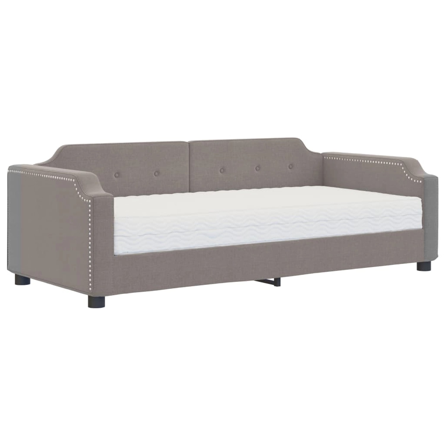 vidaXL Gästebett Gästebett Tagesbett mit Matratze Taupe 100x200 cm Stoff Be günstig online kaufen