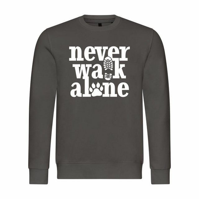 deinshirt Rundhalspullover Herren Pullover Never walk alone Mit Print Motiv günstig online kaufen