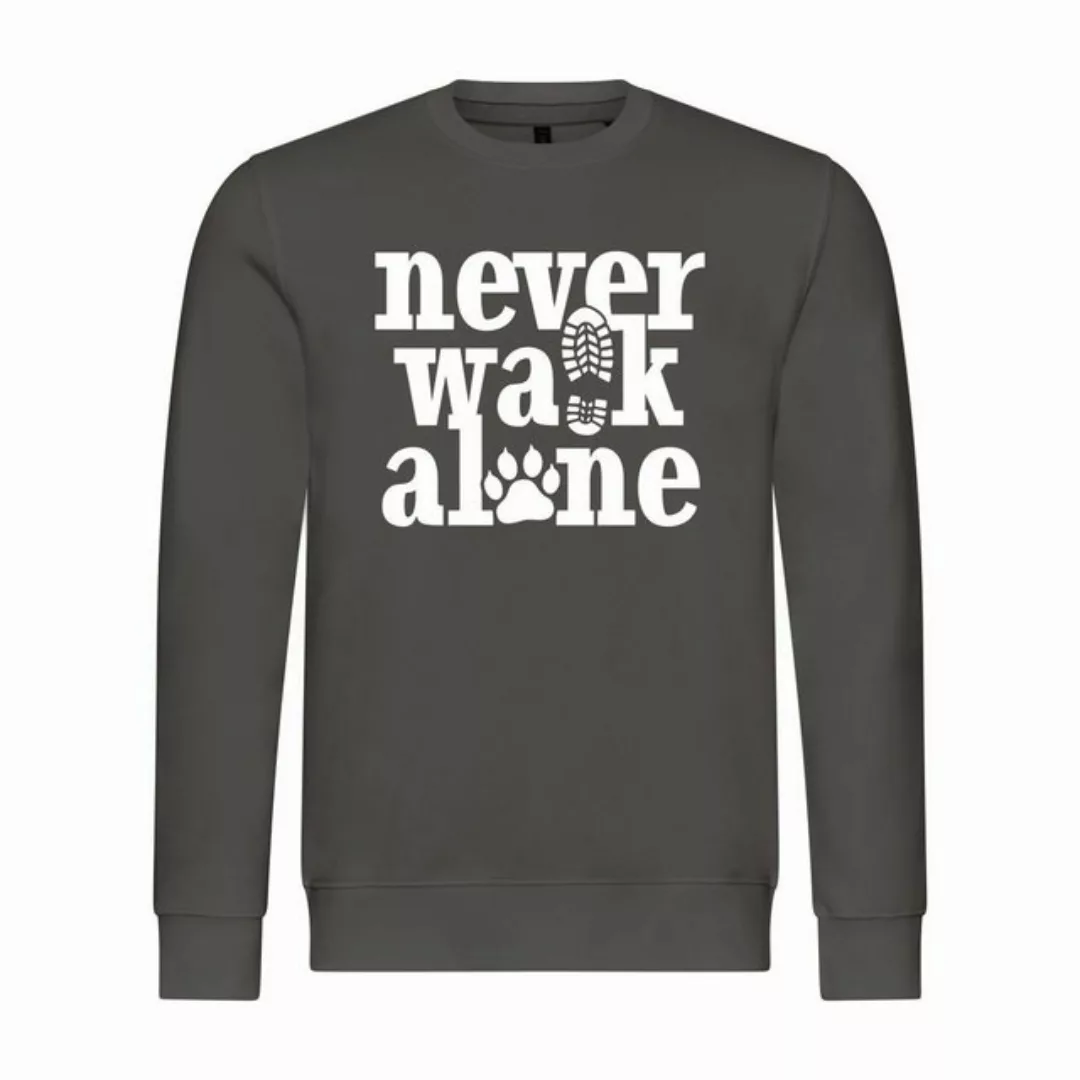 deinshirt Rundhalspullover Herren Pullover Never walk alone Mit Print Motiv günstig online kaufen