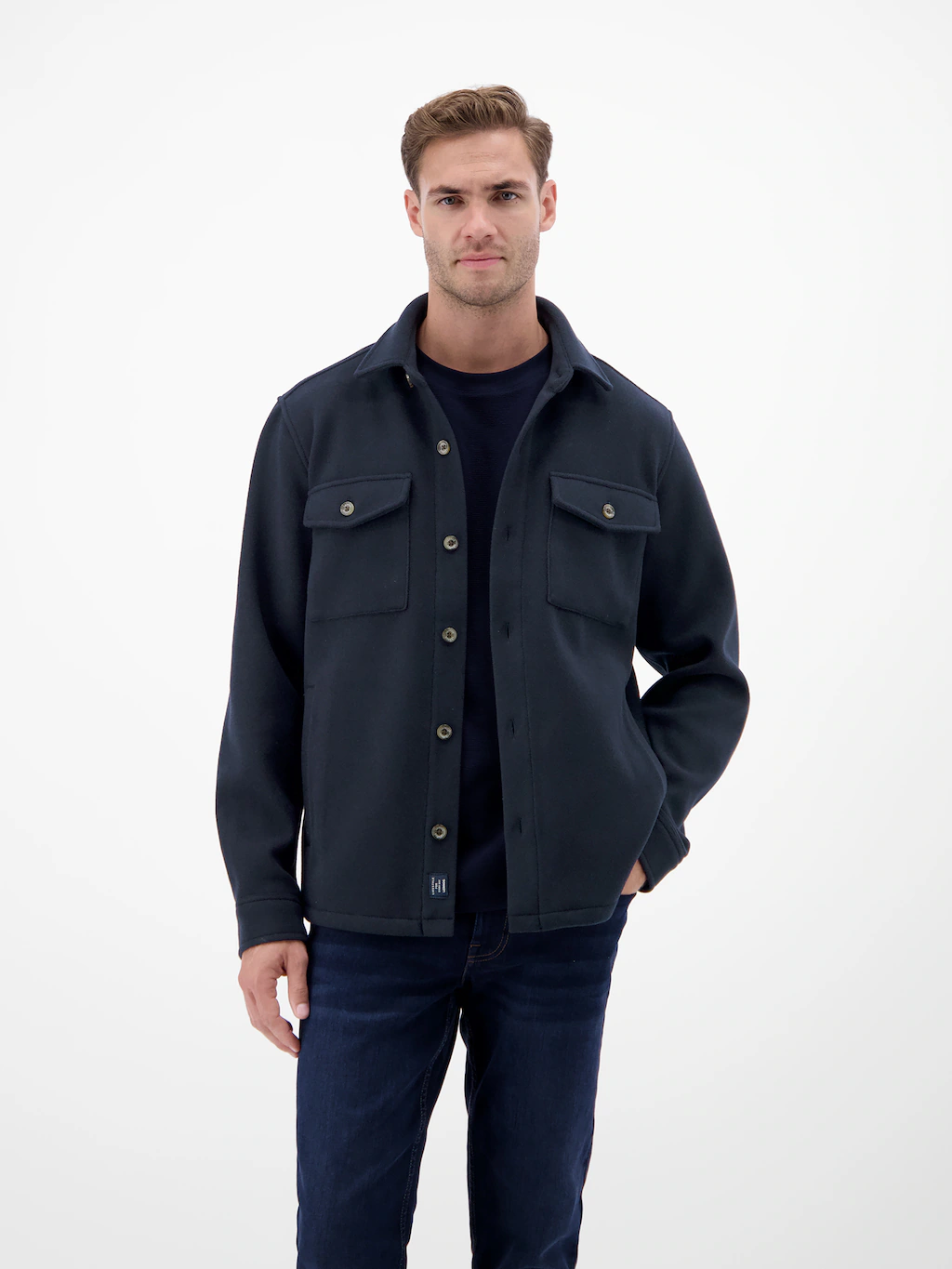 LERROS Langarmhemd "LERROS Urban-Style Hemdjacke in Wolloptik" günstig online kaufen