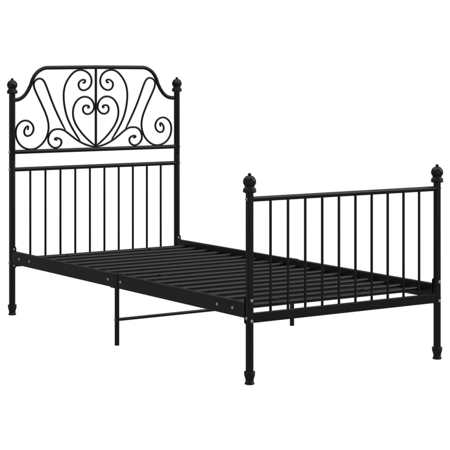 vidaXL Bettgestell, Bettrahmen Schwarz Metall 90x200 cm günstig online kaufen