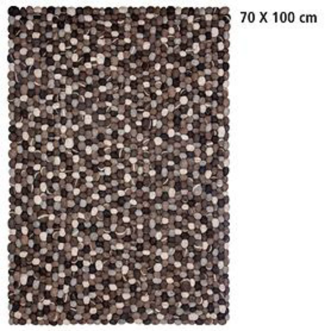 myfelt - Hardy Filzkugelteppich rechteckig - Steinoptik /70x100 cm günstig online kaufen