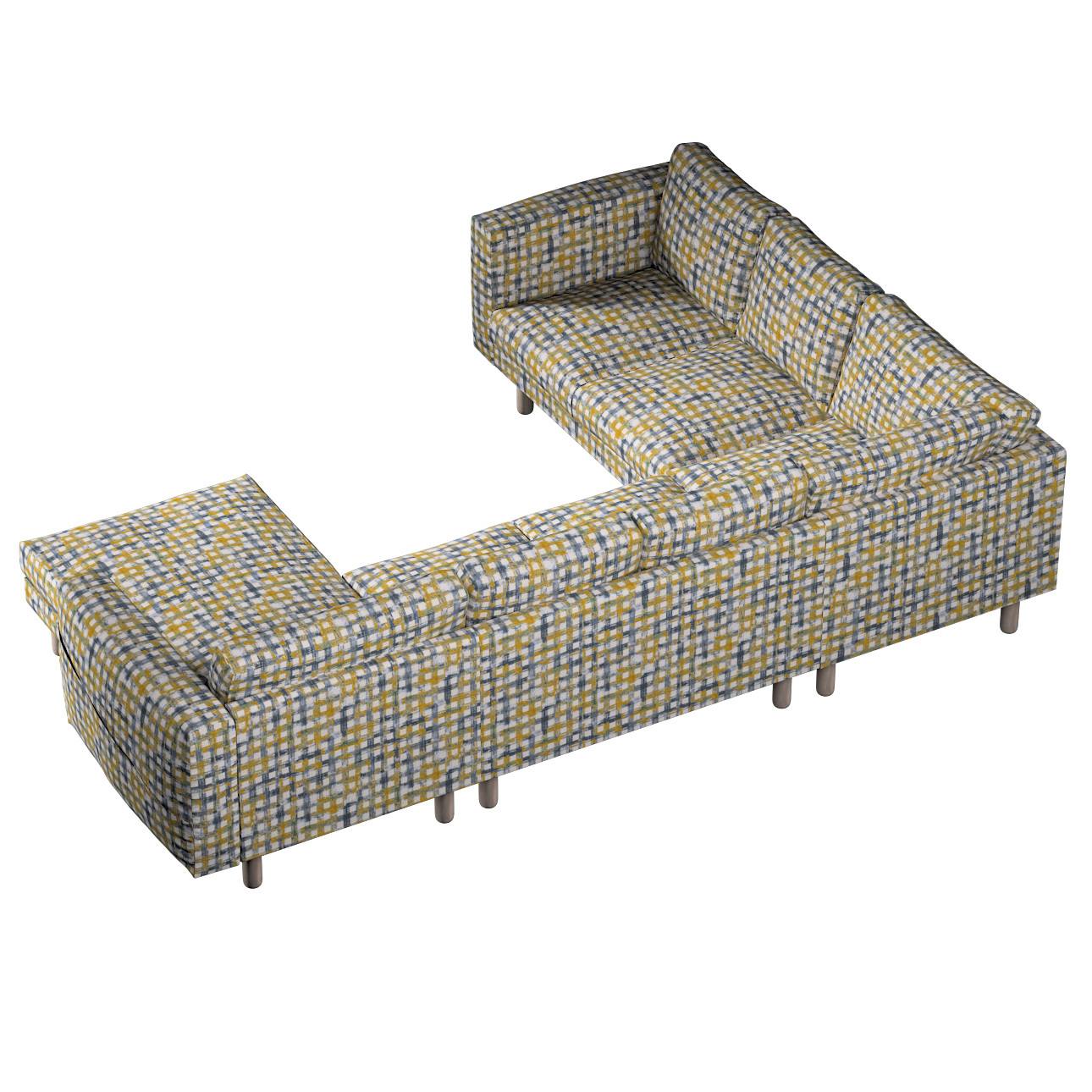 Bezug für Norsborg 5-Sitzer Ecksofa mit Recamiere, blau-gelb, Norsborg Bezu günstig online kaufen