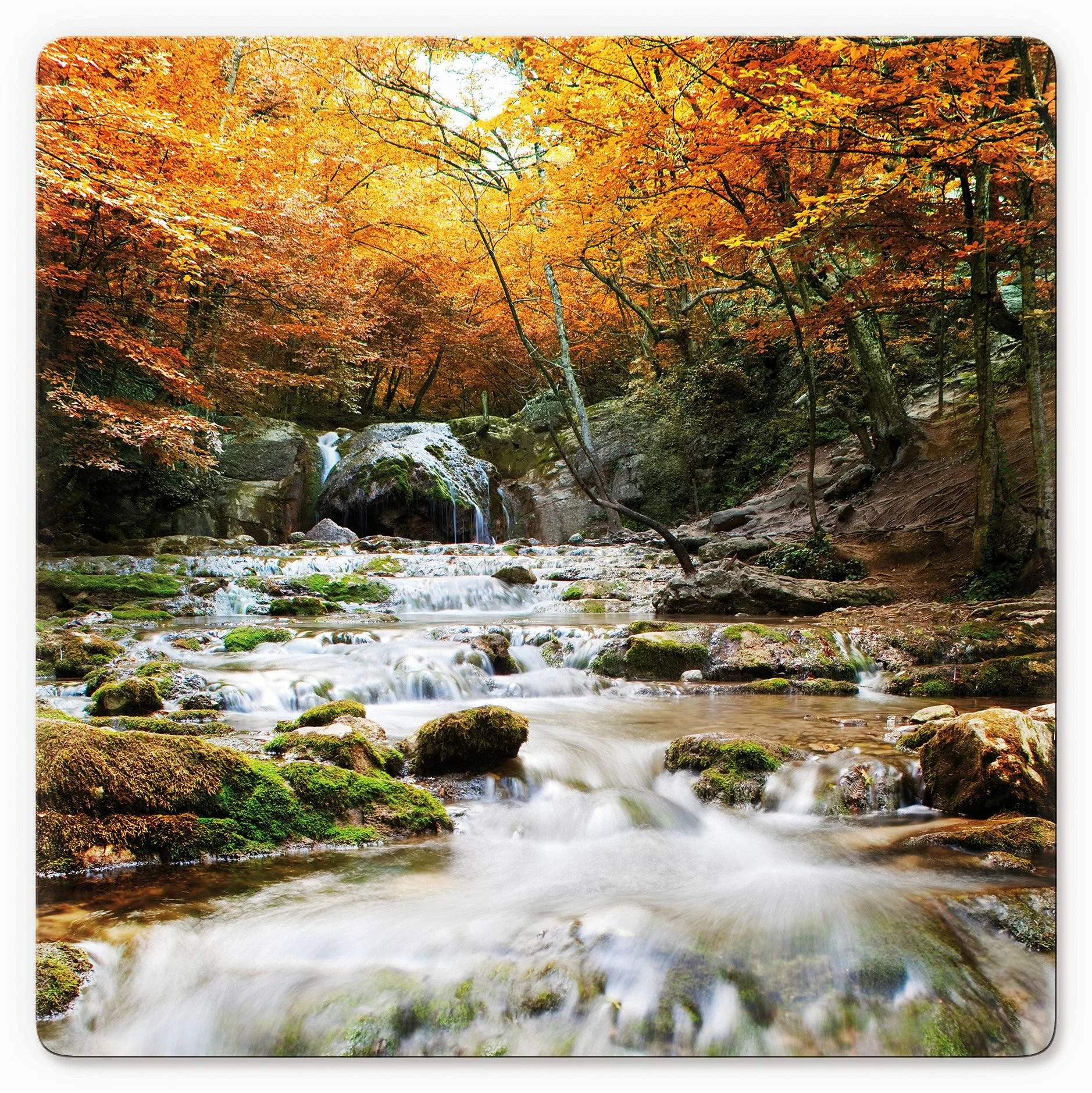 Wall-Art Glasbild "Autumn Waterfall", Glasposter modern günstig online kaufen