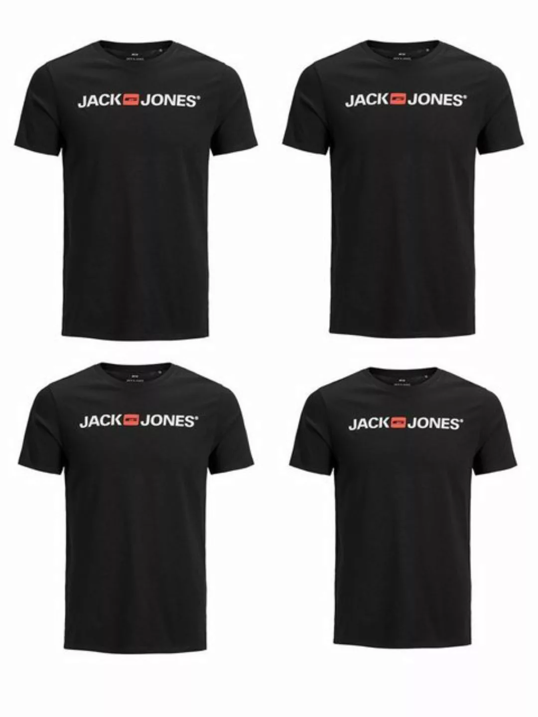 Jack & Jones Herren T-Shirt JJEPROLOG TEE SS CREW NECK - 4er Pack günstig online kaufen