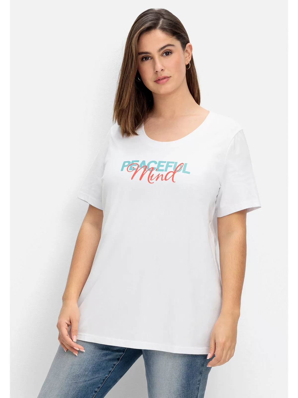 Sheego T-Shirt "Große Größen", mit Statement-Frontdruck günstig online kaufen