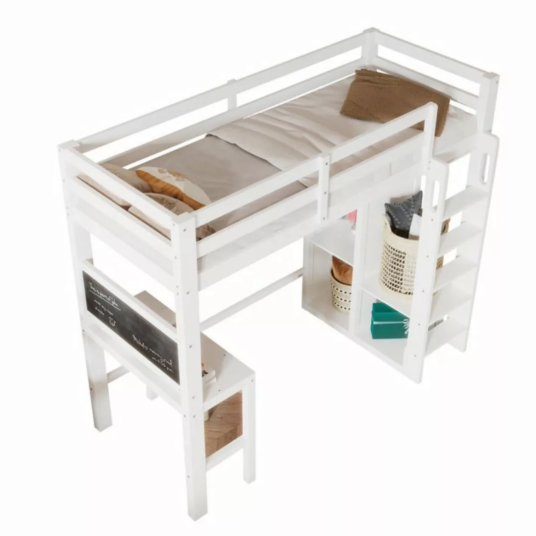 TavilaEcon Hochbett Kinderbett mit Schreibtisch Offener Kleiderschrank und günstig online kaufen