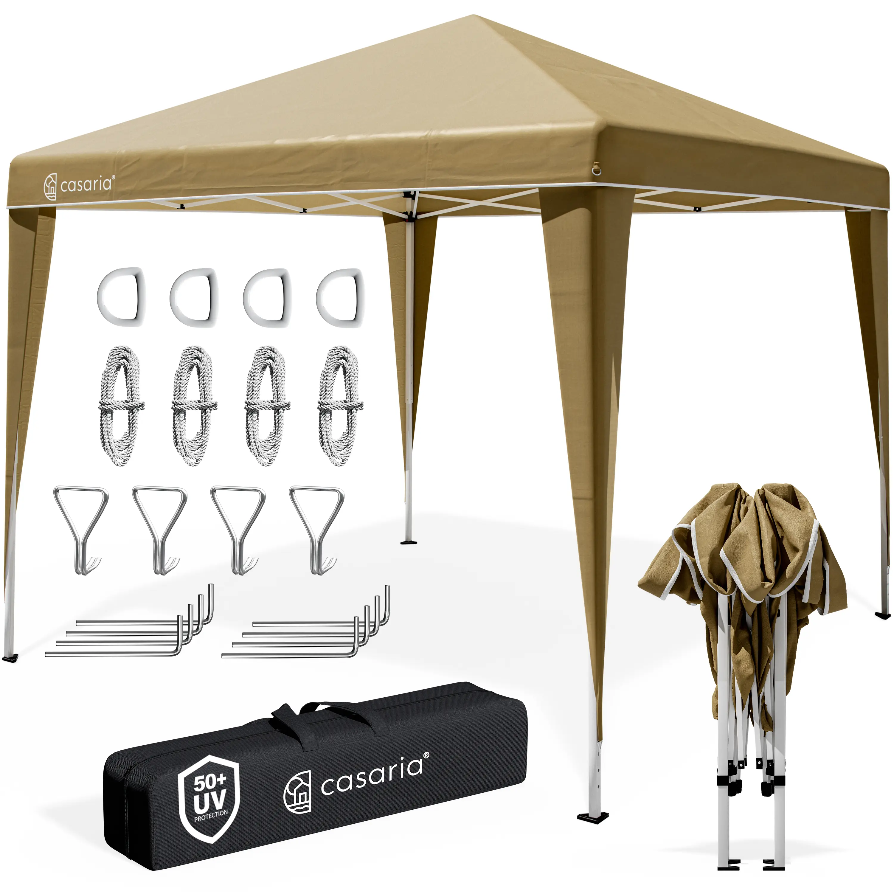 Faltpavillon Capri - Popup Beige 3x3m günstig online kaufen