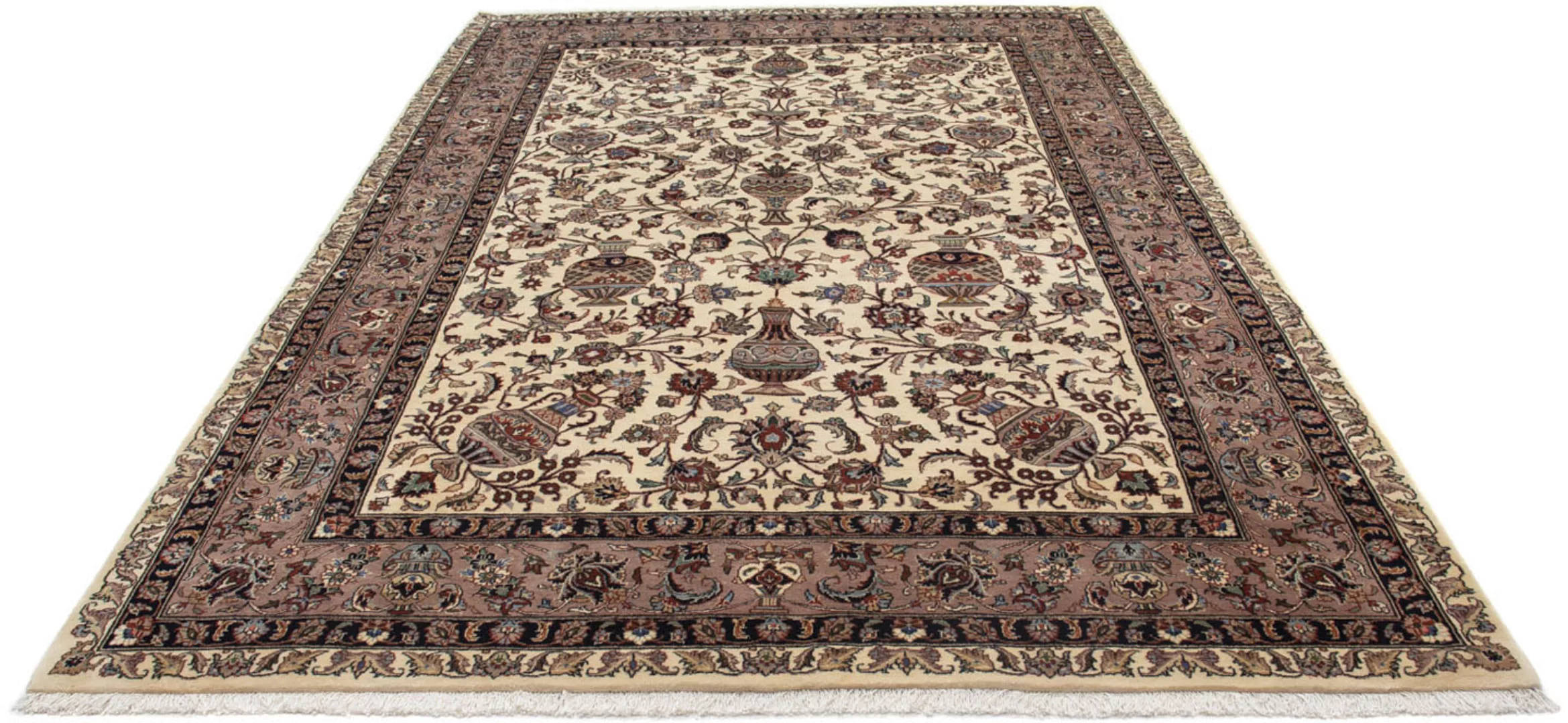 morgenland Wollteppich »Kaschmar Blumenmuster Beige 298 x 198 cm«, rechteck günstig online kaufen