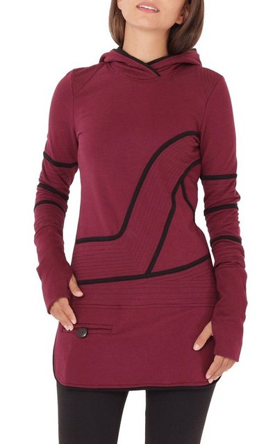 PUREWONDER Sweatkleid Kapuzenpullover-Kleid dr21 zweifarbiges Hoodie-Kleid günstig online kaufen