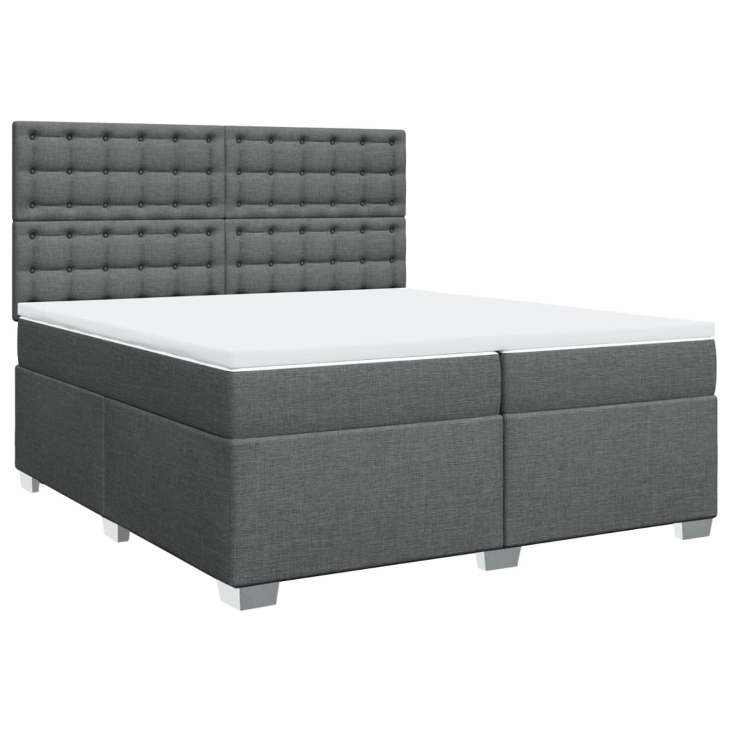 vidaXL Boxspringbett mit Matratze Dunkelgrau 200x200 cm Stoff2102122 günstig online kaufen