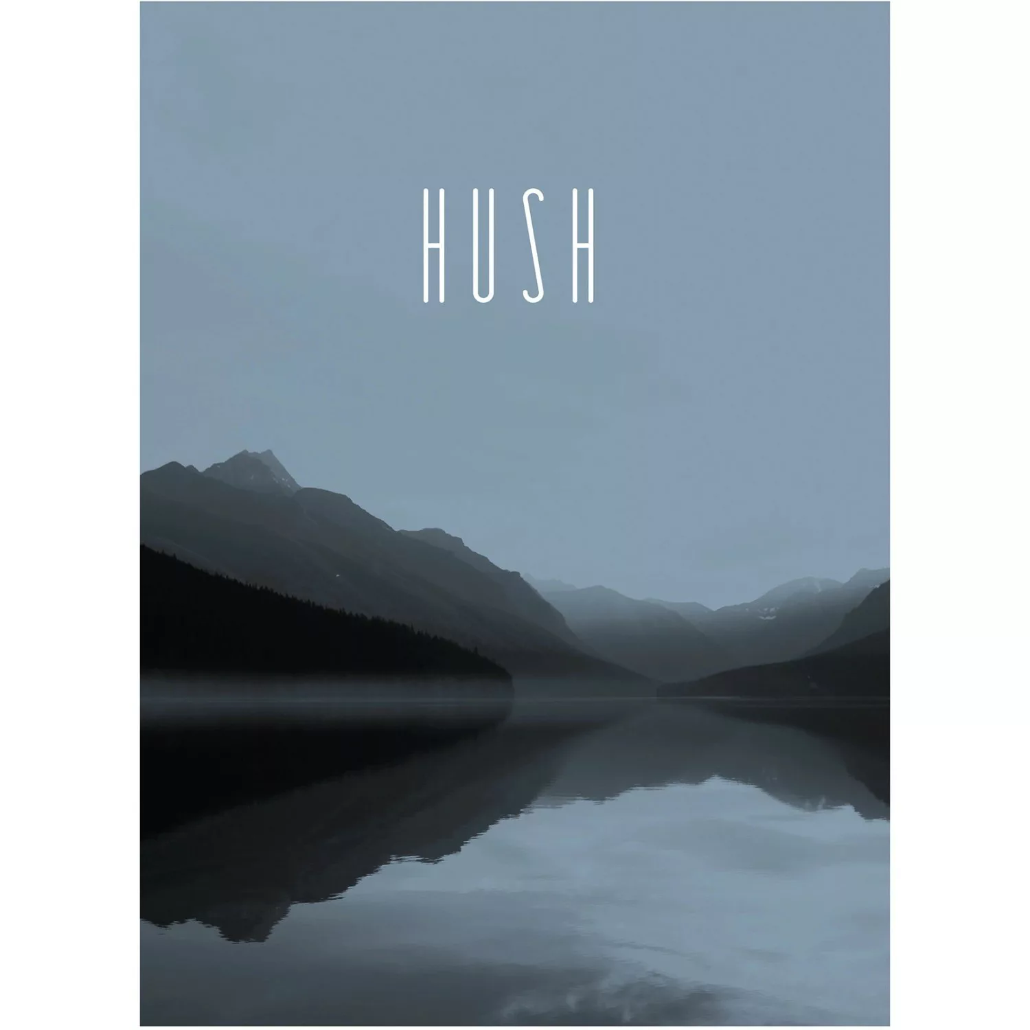 Komar Poster "Word Lake Hush Steel", Natur, (1 St.), Kinderzimmer, Schlafzi günstig online kaufen