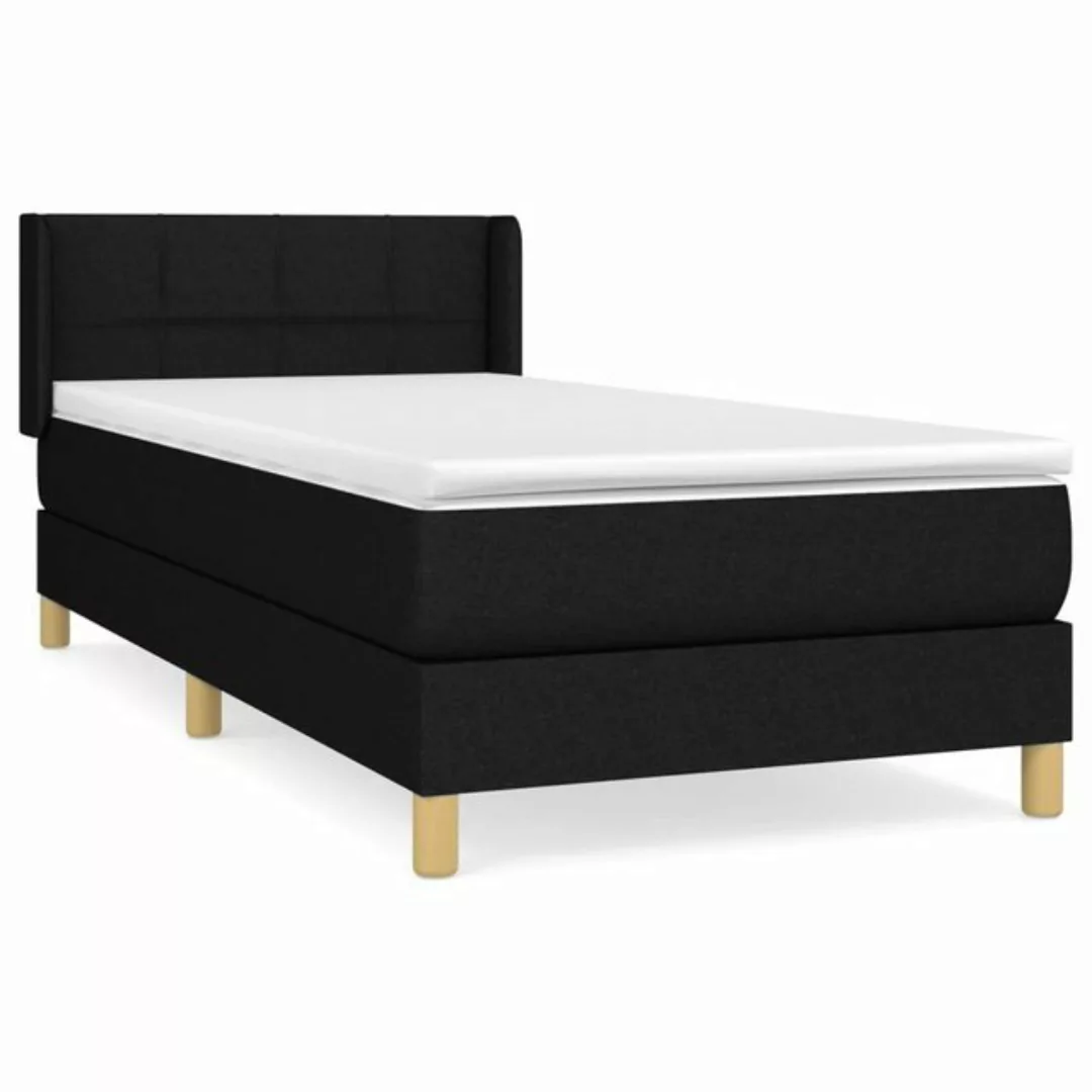 vidaXL Bettgestell Boxspringbett mit Matratze Schwarz 80x200 cm Stoff Bett günstig online kaufen