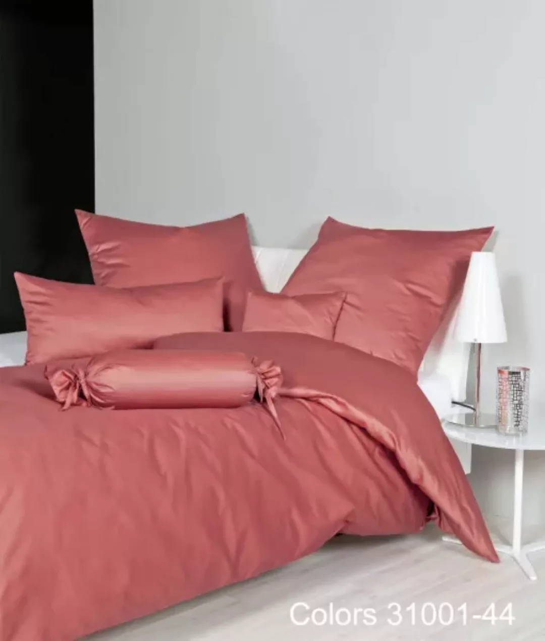 Janine Mako-Satin Bettwäsche Colors 31001 marsala Größe:  200x220 cm + 2x80 günstig online kaufen