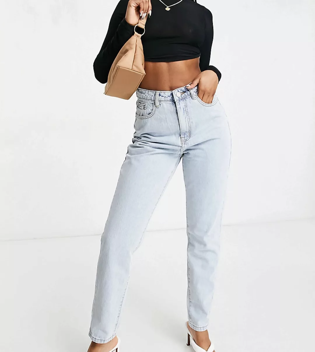 Missguided – Riot – Mom-Jeans aus recyceltem Material in Hellblau günstig online kaufen