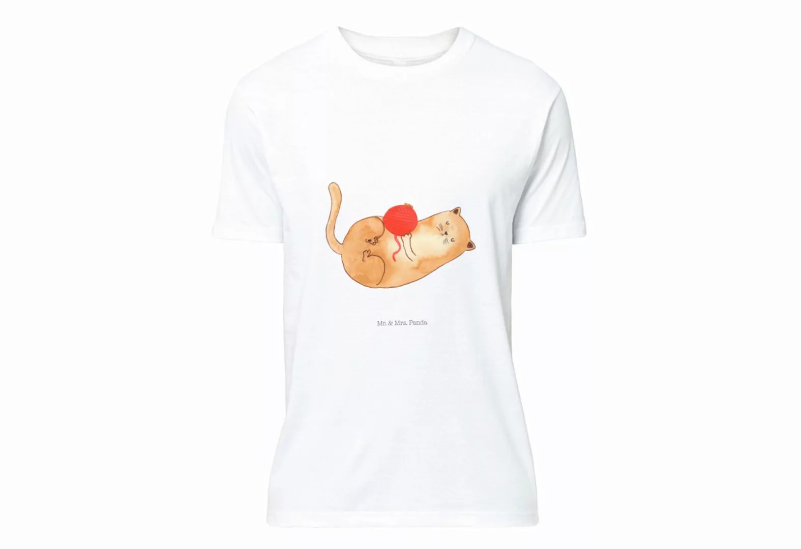 Mr. & Mrs. Panda T-Shirt Katzen Wollknäul - Weiß - Geschenk, Geburstag, Spi günstig online kaufen