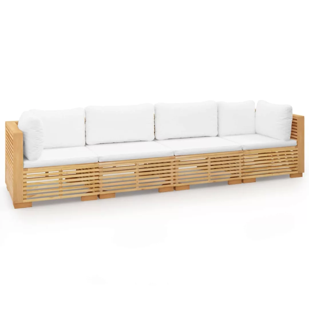 Vidaxl 4-tlg. Garten-lounge-set Mit Kissen Massivholz Teak günstig online kaufen