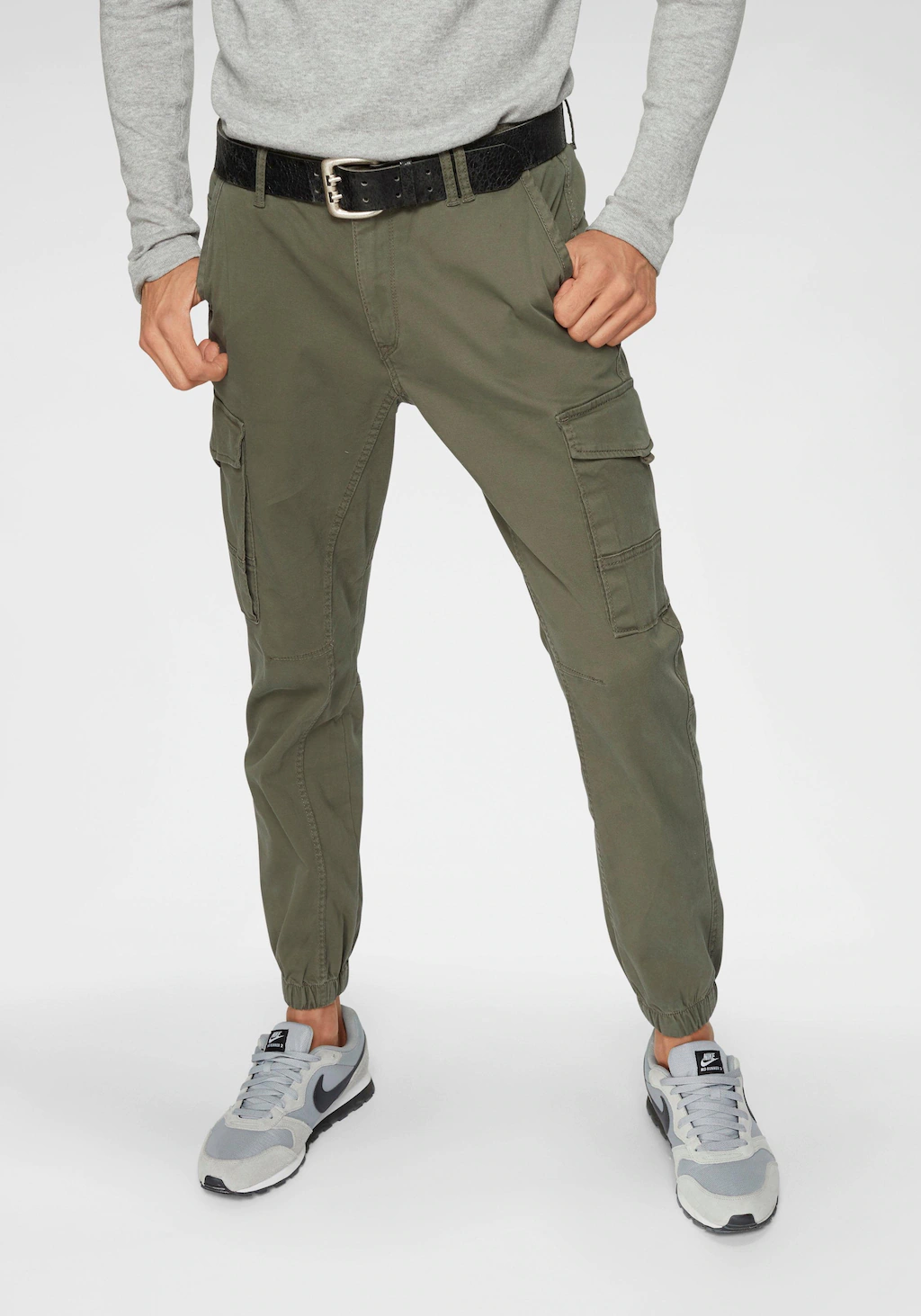 Jack & Jones Herren Cargohose JPSTPAUL JJFLAKE AKM 542 ASPHALT -Tapered Fit günstig online kaufen