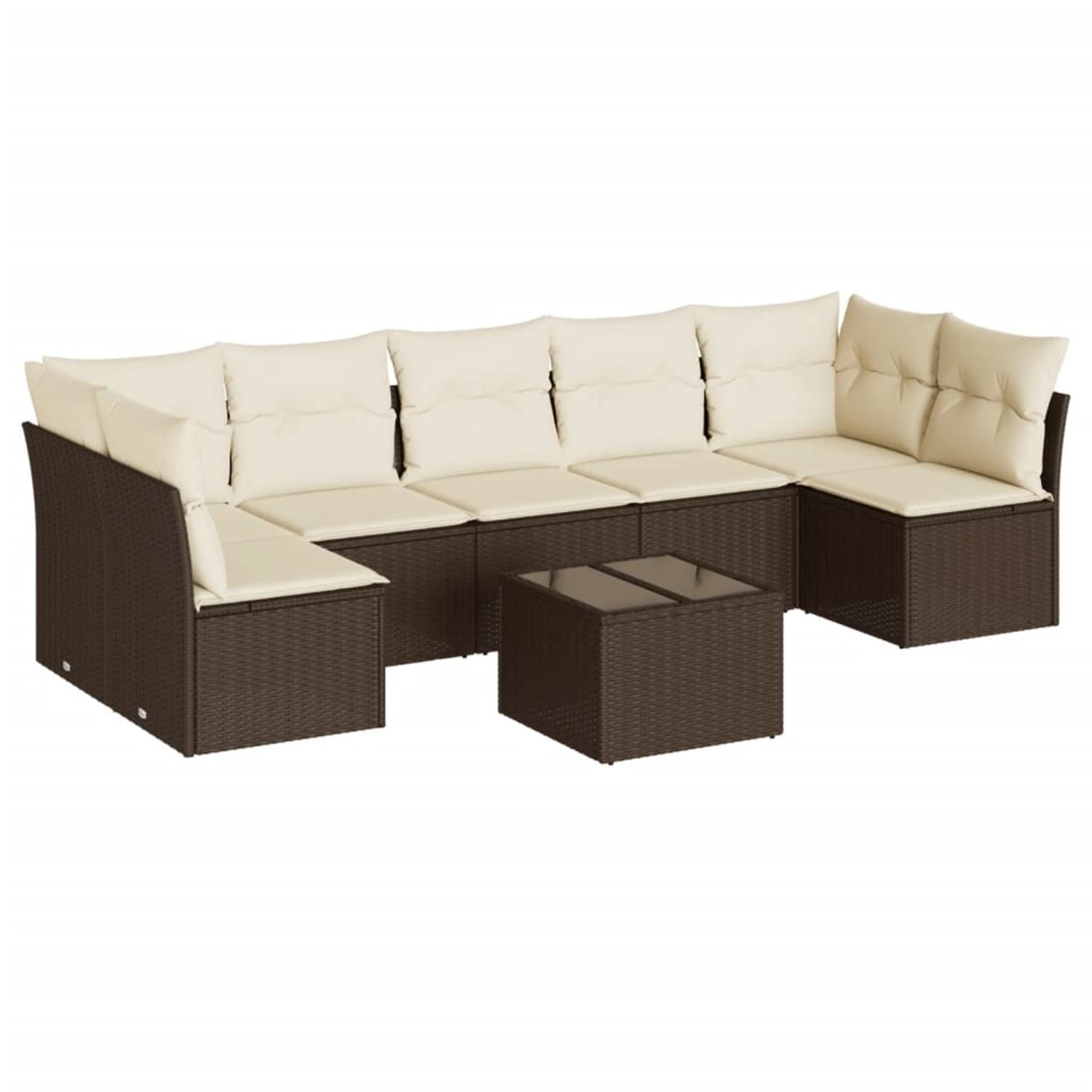 vidaXL 8-Tlg Garten-Sofagarnitur mit Kissen Braun Poly Rattan 3249282 günstig online kaufen