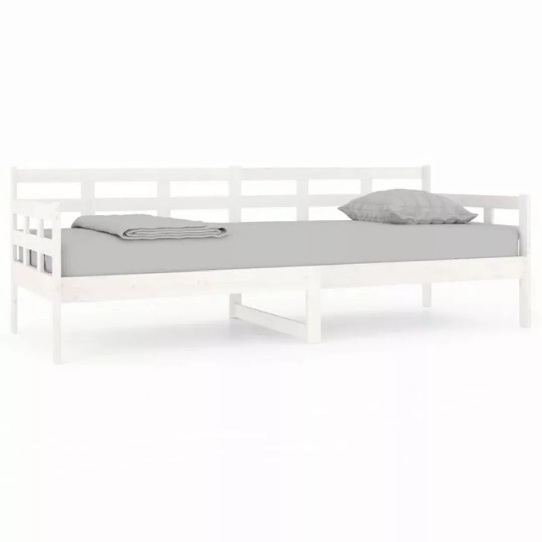 furnicato Bett Tagesbett Weiß Massivholz Kiefer 80x200 cm günstig online kaufen