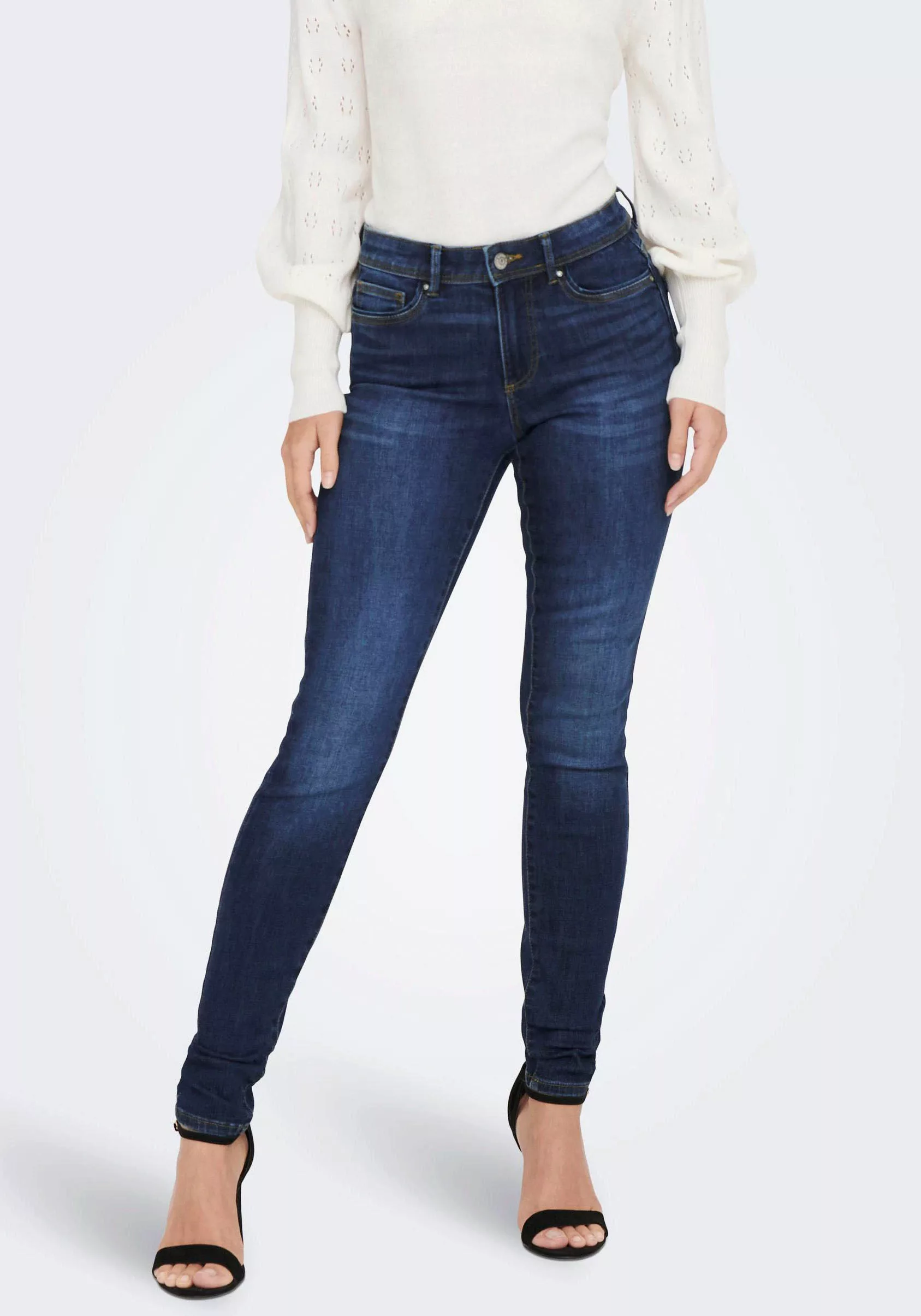 Only Damen Jeans ONLWAUW BJ581 Skinny Fit - Blau - Dark Blue Denim günstig online kaufen