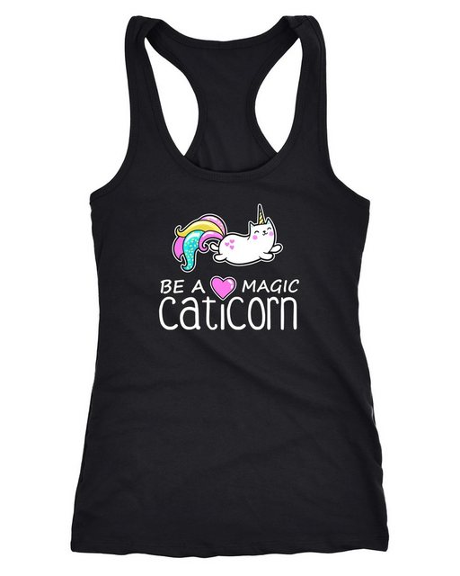 MoonWorks Tanktop Damen Tanktop Be a magic caticorn Einhorn Katze Racerback günstig online kaufen