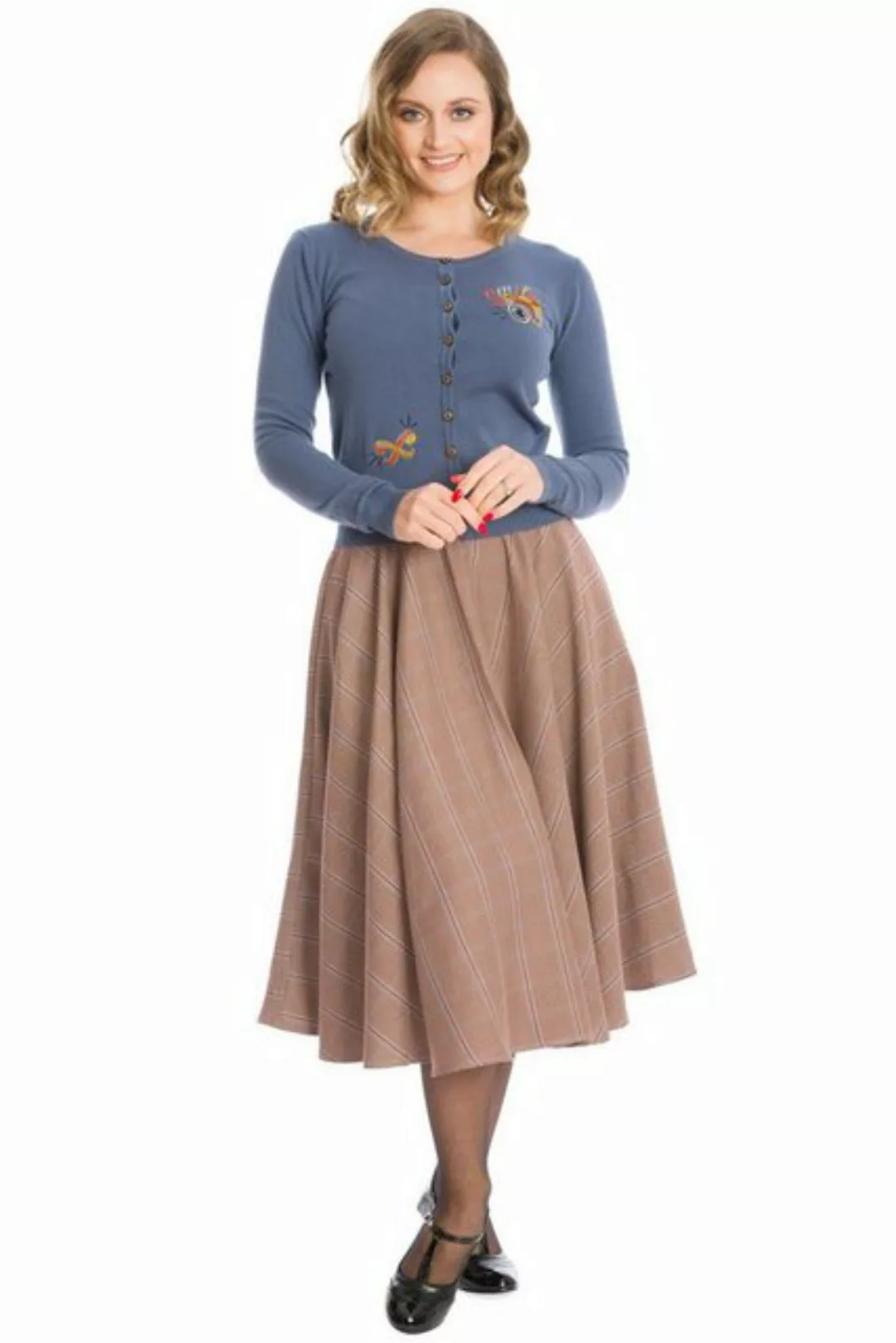 Banned A-Linien-Rock Charm Her Kariert Retro Vintage Swing Skirt günstig online kaufen