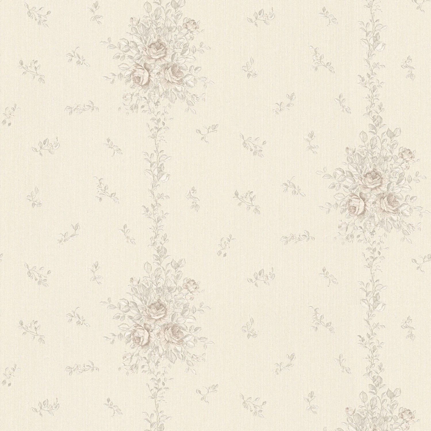 Bricoflor Vlies Blumentapete Weiß Silber Vintage Rosentapete für Schlafzimm günstig online kaufen