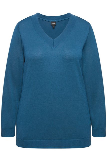 Ulla Popken Strickpullover Pullover V-Ausschnitt Langarm weicher Feinstrick günstig online kaufen