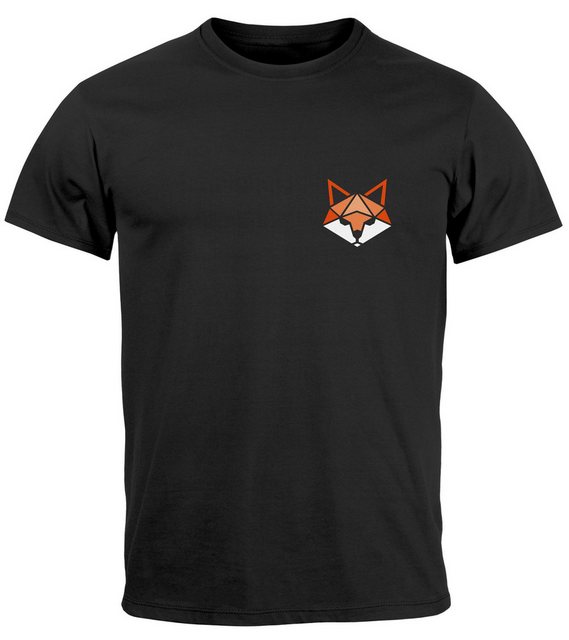 Neverless Print-Shirt Herren T-Shirt Fuchsmotiv Brustlogo Aufdruck Tiermoti günstig online kaufen