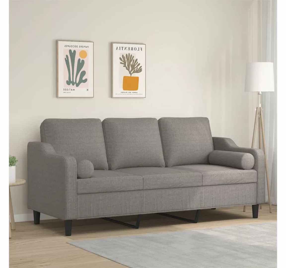 vidaXL Sofa Sofa mit Zierkissen Stoff, 180 cm, 3-Sitzer günstig online kaufen