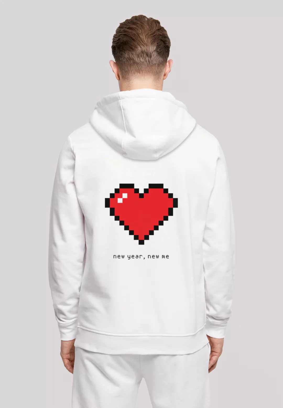 F4NT4STIC Kapuzenpullover "Pixel Herz Happy New Year Silvester", Print günstig online kaufen