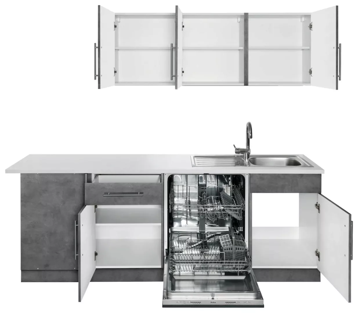 wiho Küchen Winkelküche "Cali", ohne E-Geräte, Stellbreite 220 x 170 cm günstig online kaufen