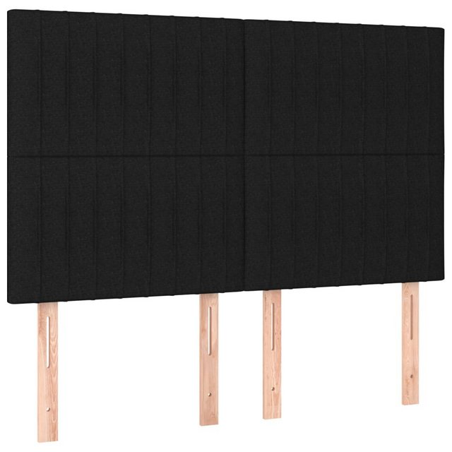 vidaXL Bett, Kopfteile 4 Stk. Schwarz 72x5x78/88 cm Stoff günstig online kaufen