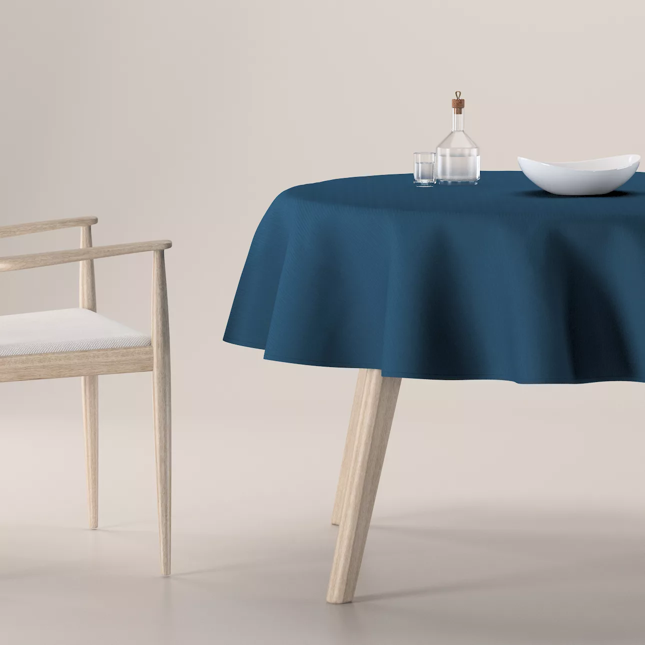 Runde Tischdecke, marinenblau , Cotton Panama (702-48) günstig online kaufen