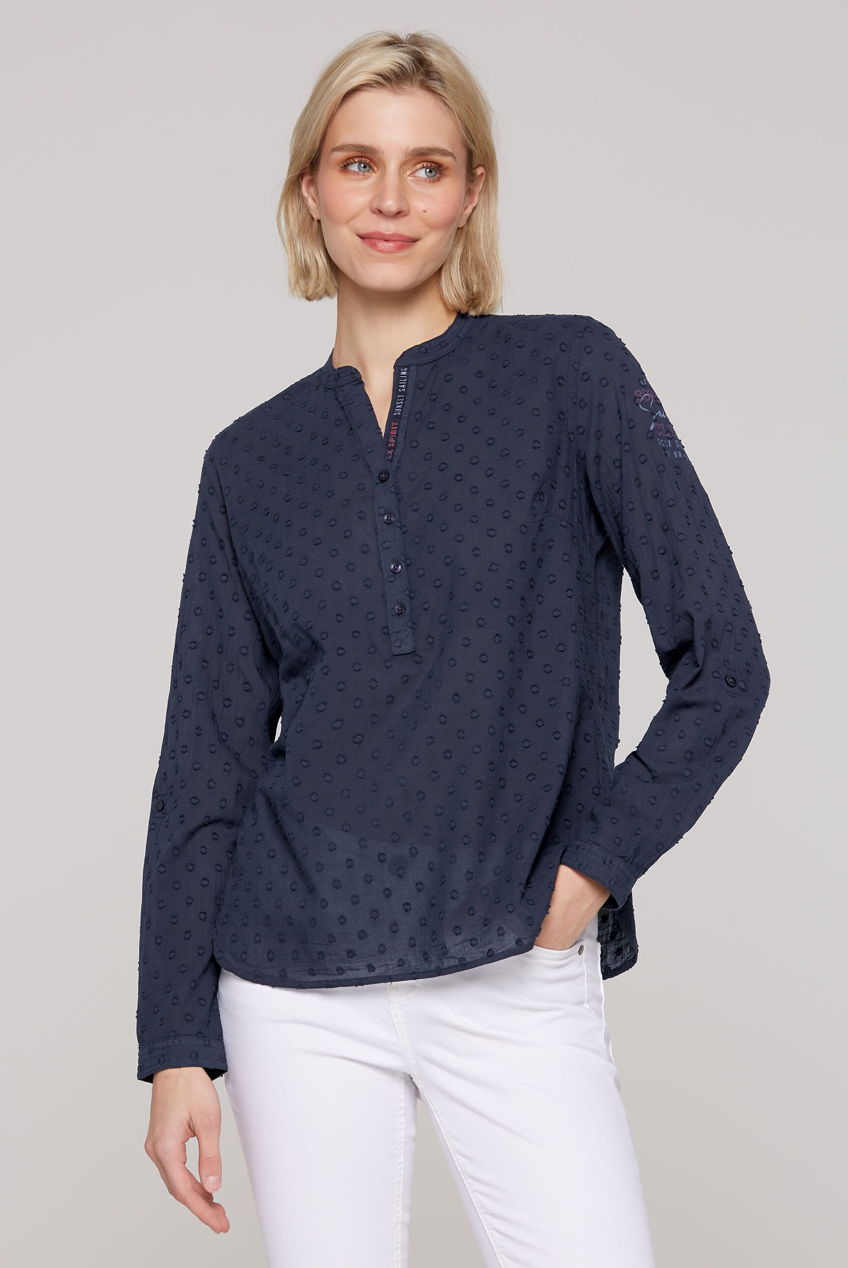 SOCCX Langarmbluse im Turn-Up-Look günstig online kaufen