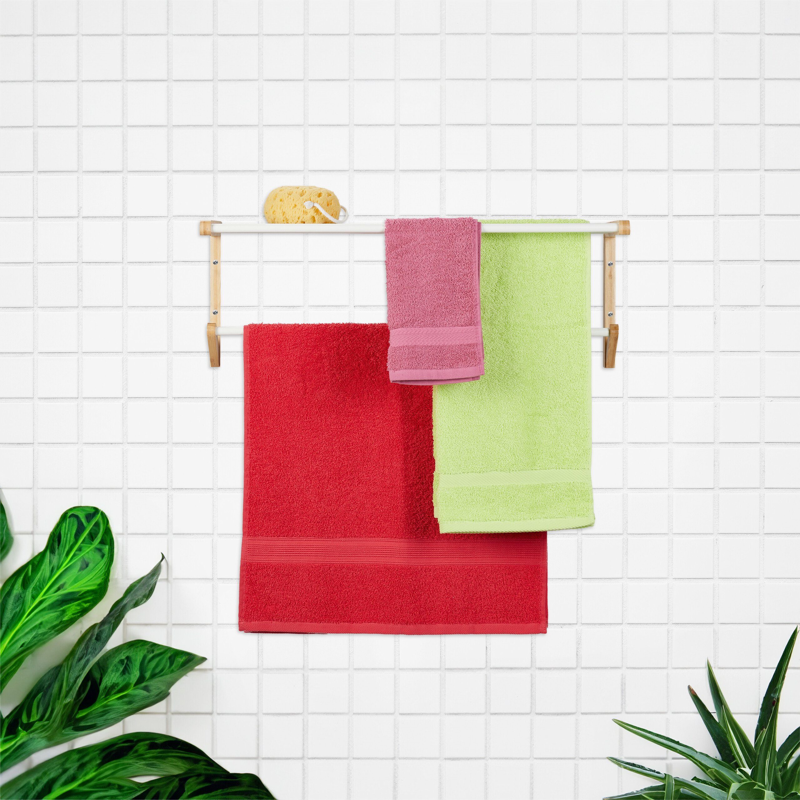 relaxdays Handtuchhalter Bambus Handtuchhalter für die günstig online kaufen