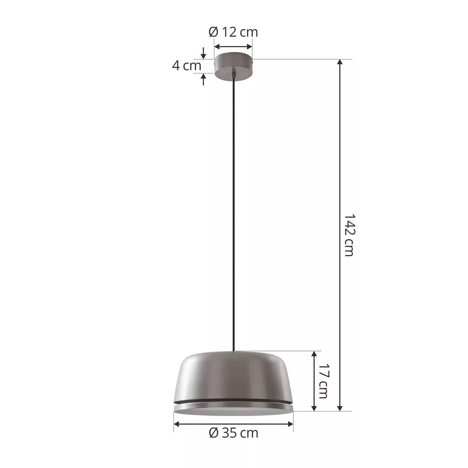 Lucande LED-Hängeleuchte Faelinor, grau, Aluminium, Ø 35 cm günstig online kaufen