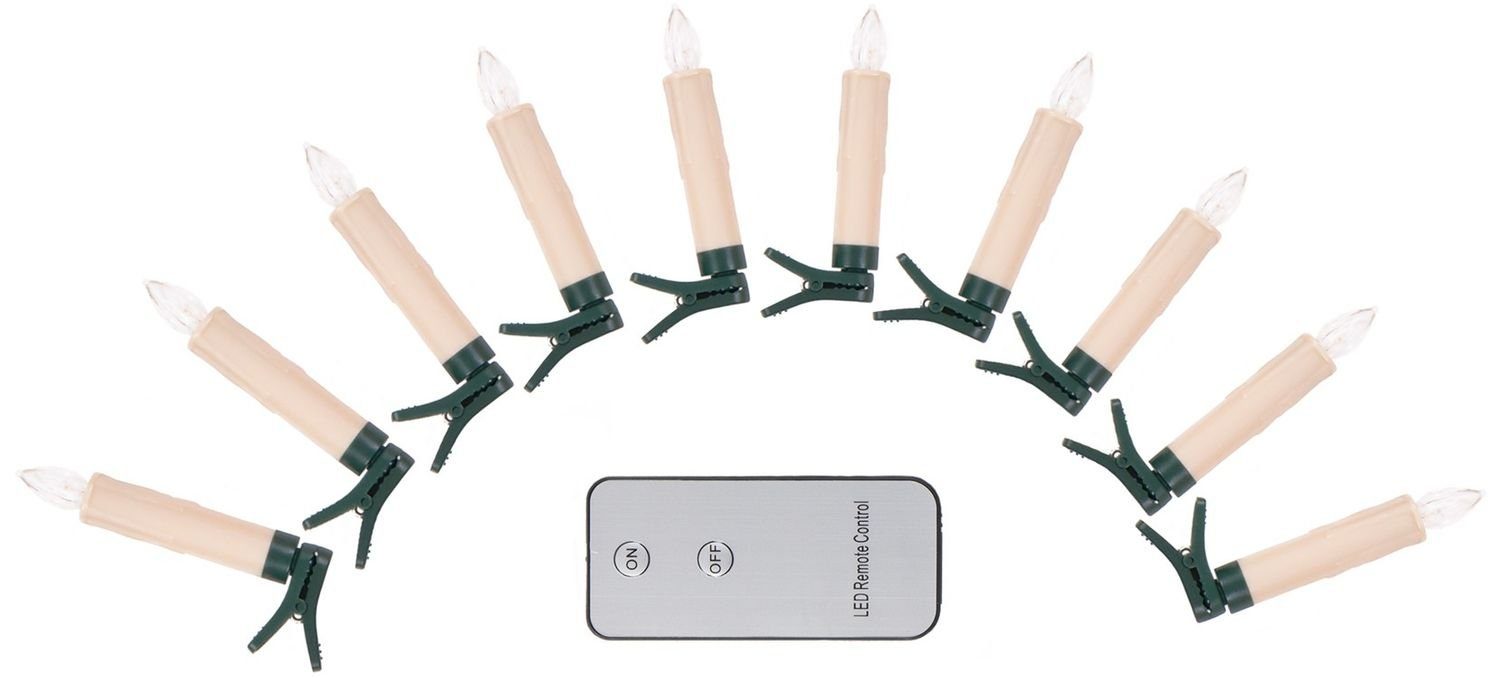BURI Lichterkette LED Weihnachtsbaumkerzen 10er-Set Baumkerzen günstig online kaufen