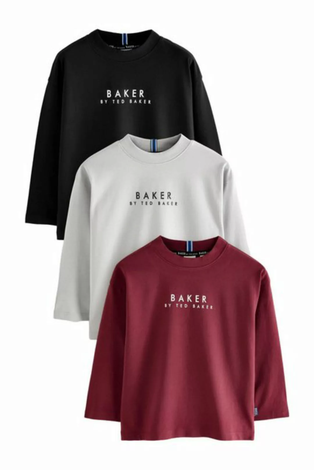 Baker by Ted Baker Langarmshirt Baker by Ted Baker Langarmshirts im 3er-Pac günstig online kaufen