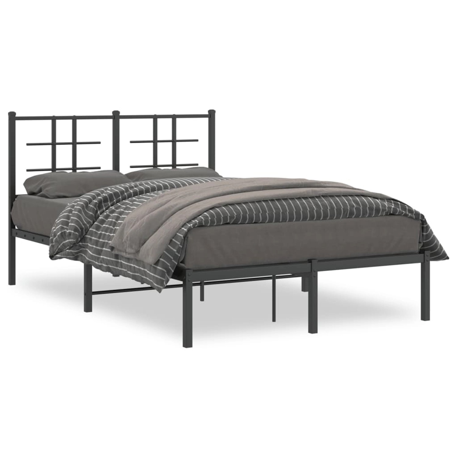 vidaXL Bettgestell mit Kopfteil Metall Schwarz 120x190 cm Modell 91953875 günstig online kaufen